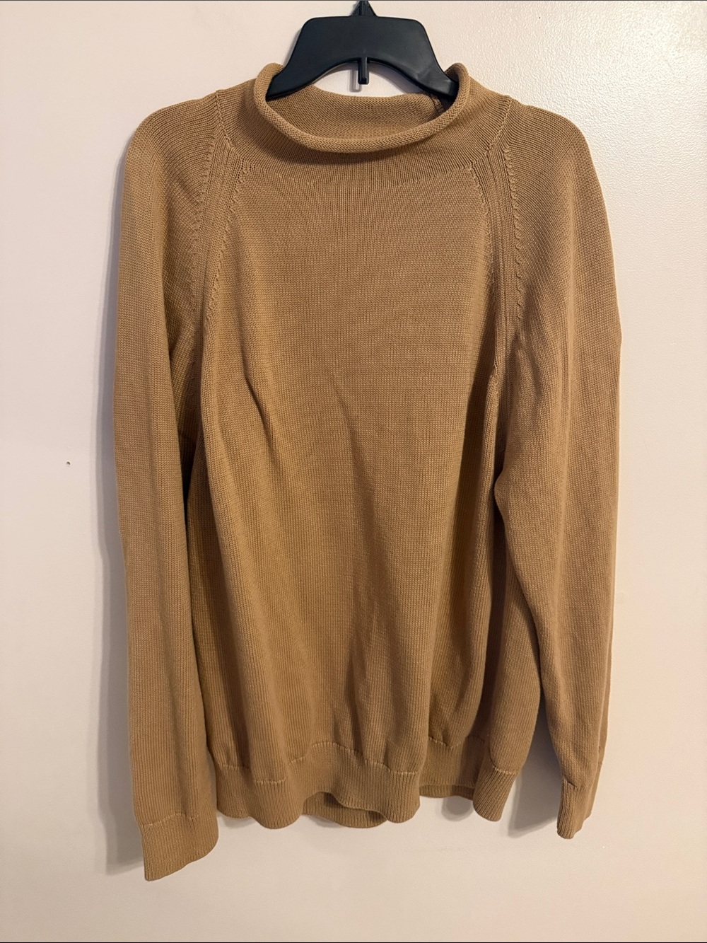 Tommy Hilfiger Roll Neck Sweater Tan Size XL Crew neck 100% cotton